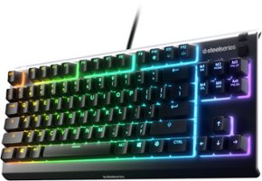 SteelSeries - Apex 3 TKL Wired Membrane Whisper Quiet Switch Gaming Keyboard with 8 zone RGB Backlighting - Black - Front_Zoom