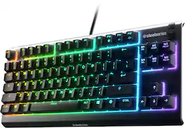 SteelSeries - Apex 3 TKL Wired Membrane Whisper Quiet Switch Gaming Keyboard with 8 zone RGB Backlighting - Black