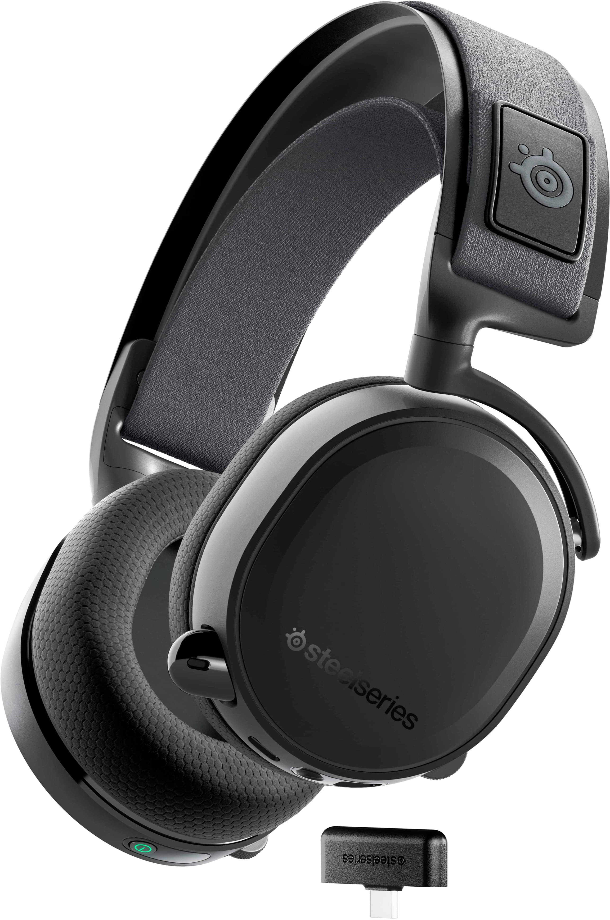 Front. SteelSeries - Arctis 7+ Wireless 7.1 Surround Sound Gaming Headset for PS5, PS4, PC, and Switch - Black.