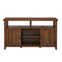 Walker Edison - Classic 2-Door Tall TV Stand for Most TVs up to 65” - Dark Walnut - Front_Zoom