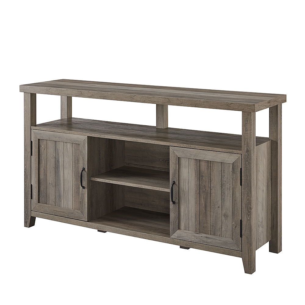 Angle View: Walker Edison - Classic 2-Door Tall TV Stand for Most TVs up to 65” - Grey Wash