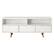 Front. Walker Edison - 58" Mid-Century Modern 3-Drawer Wood TV Stand for TVs up to 65" - White.