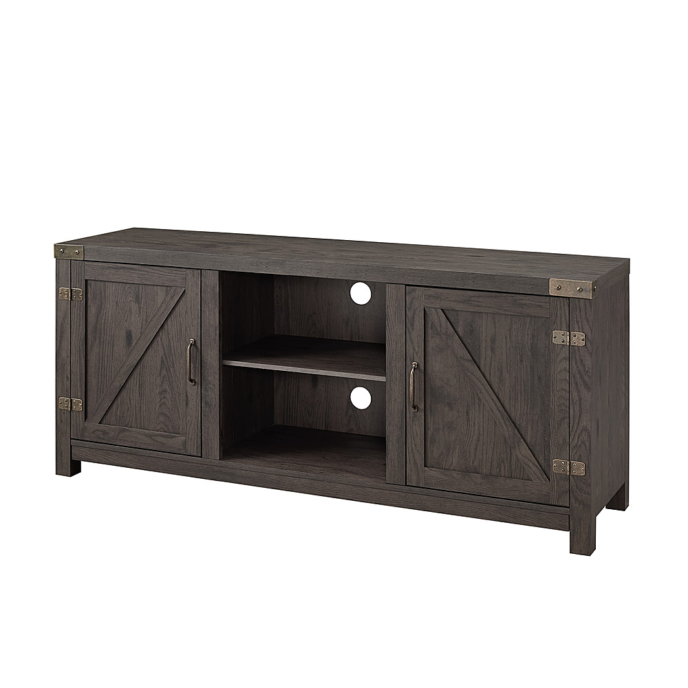 Angle View: Walker Edison - Farmhouse Barn Door TV Stand for Most TVs up to 65” - Sable
