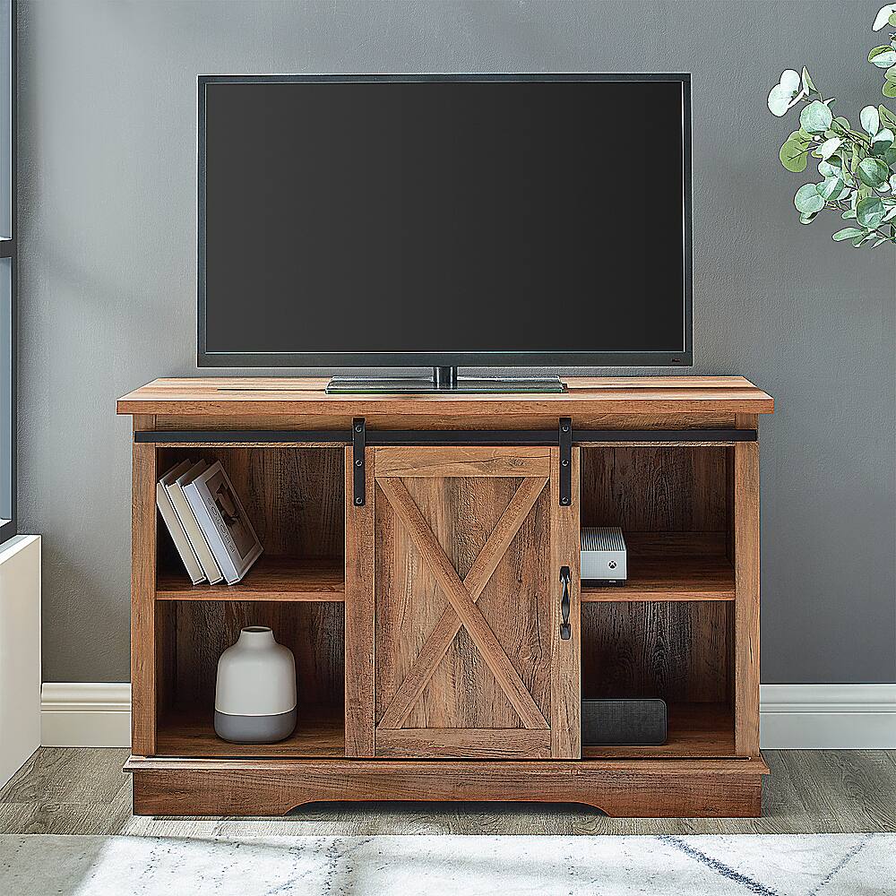 Best Buy: Walker Edison Sliding Barn Door TV Stand for Most TVs up to ...