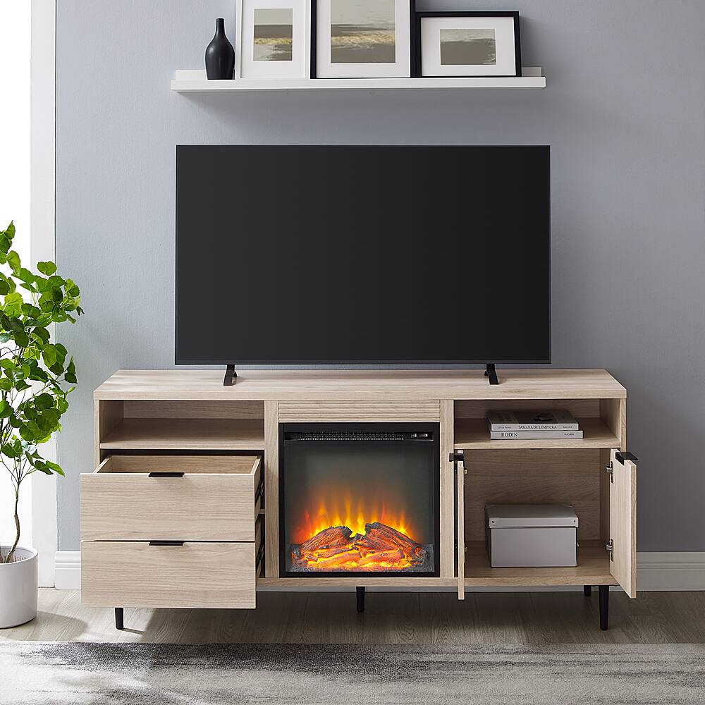 Fireplace tv stand on sale with drawers