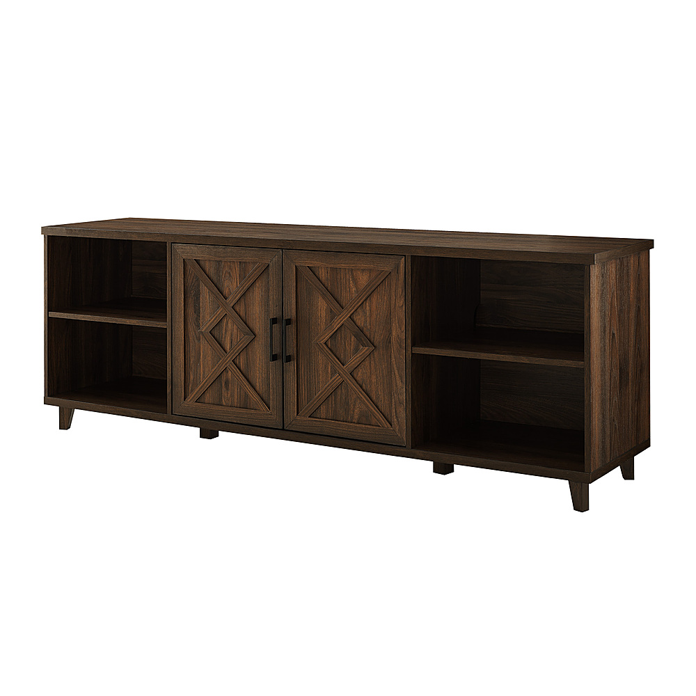 Angle View: Walker Edison - Detailed-Door TV Stand for Most TVs up to 80” - Dark walnut