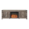 Front Zoom. Walker Edison - Modern Farmhouse Barndoor Fireplace TV Stand for Most TVs up to 85" - Grey Wash.