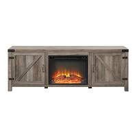 Modern Farmhouse Barndoor Fireplace TV Stand for Most TVs up to 85" - Front_Zoom