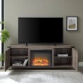 Alt View Zoom 14. Walker Edison - Modern Farmhouse Barndoor Fireplace TV Stand for Most TVs up to 85" - Grey Wash.