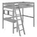 Angle. Walker Edison - Loft Bunk Solid Wood Twin-Size Bed - Grey.