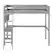 Front. Walker Edison - Loft Bunk Solid Wood Twin-Size Bed - Grey.