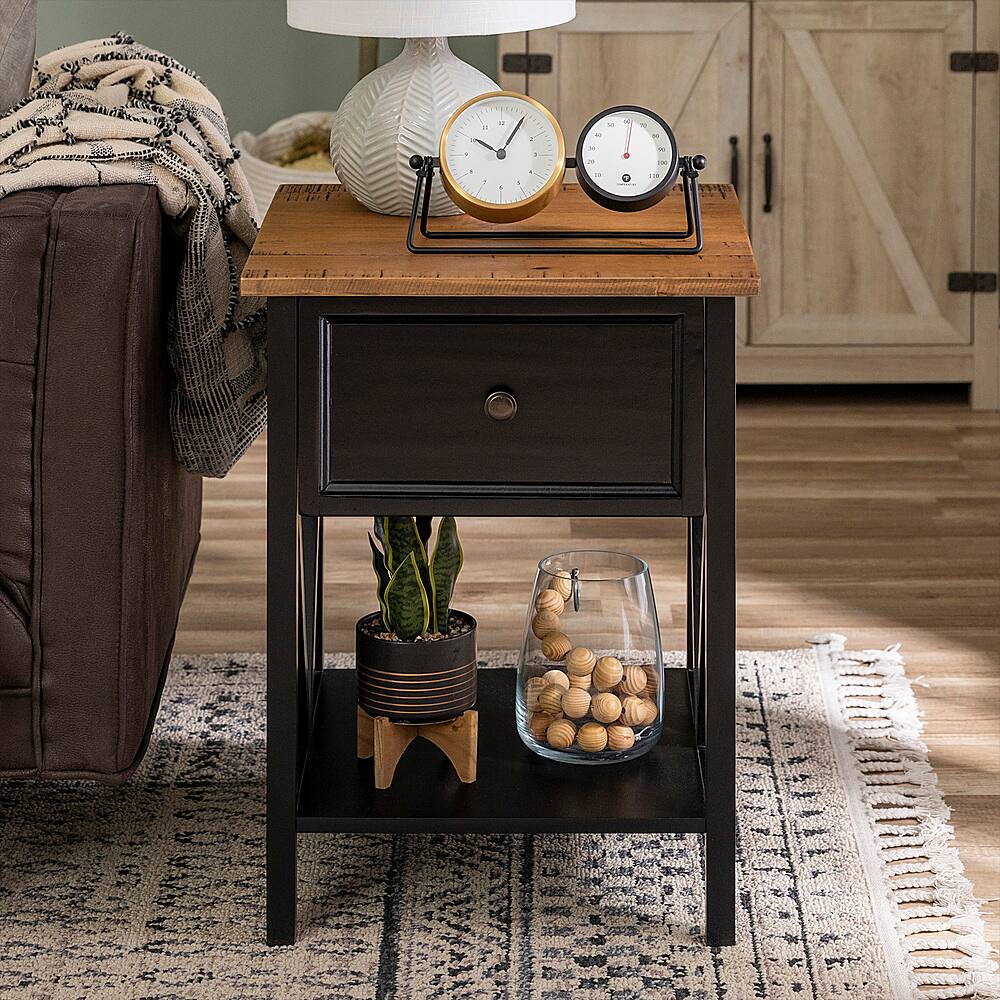 Customer Reviews: Walker Edison 2-Piece Farmhouse V-Leg Side Table Set ...