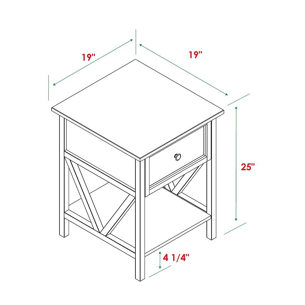 Customer Reviews: Walker Edison 2-Piece Farmhouse V-Leg Side Table Set ...