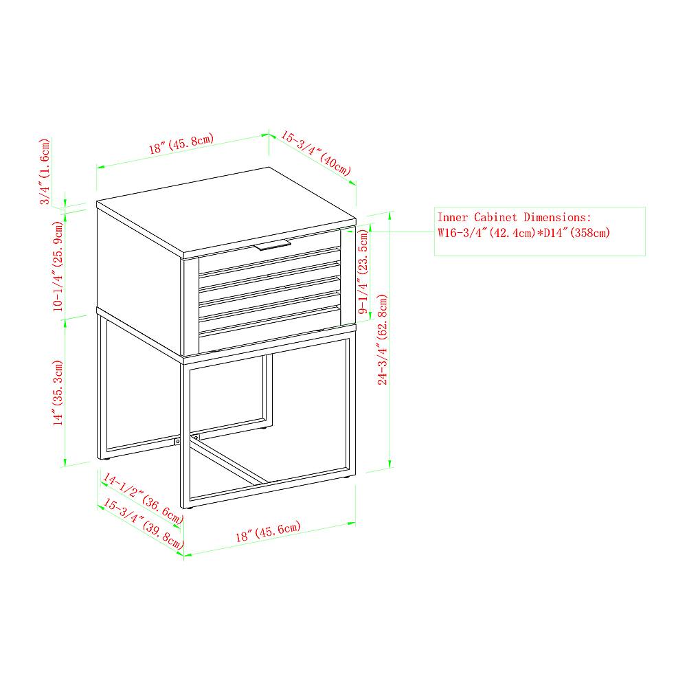 Best Buy: Walker Edison 2-Piece Modern Pull-Down Slat Door Side Table ...