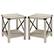 Angle. Walker Edison - 18” Farmhouse 2-Piece Metal-X Side Table Set - White Oak.