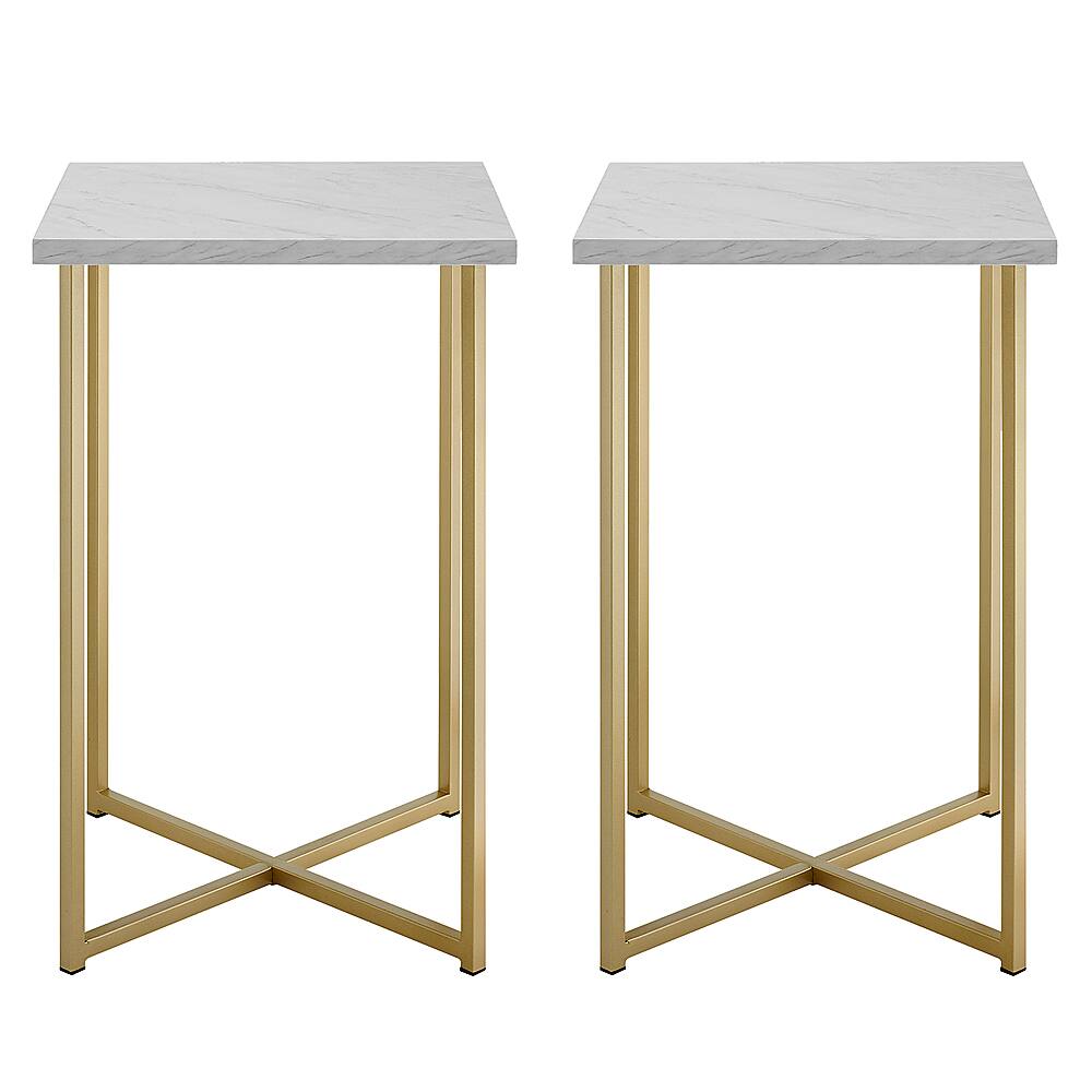 Best Buy Walker Edison 16” Modern Glam 2Piece Square Side Table Set