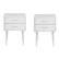Front. Walker Edison - 2-Piece Mid-Century 2-Drawer Side Table Set - White.
