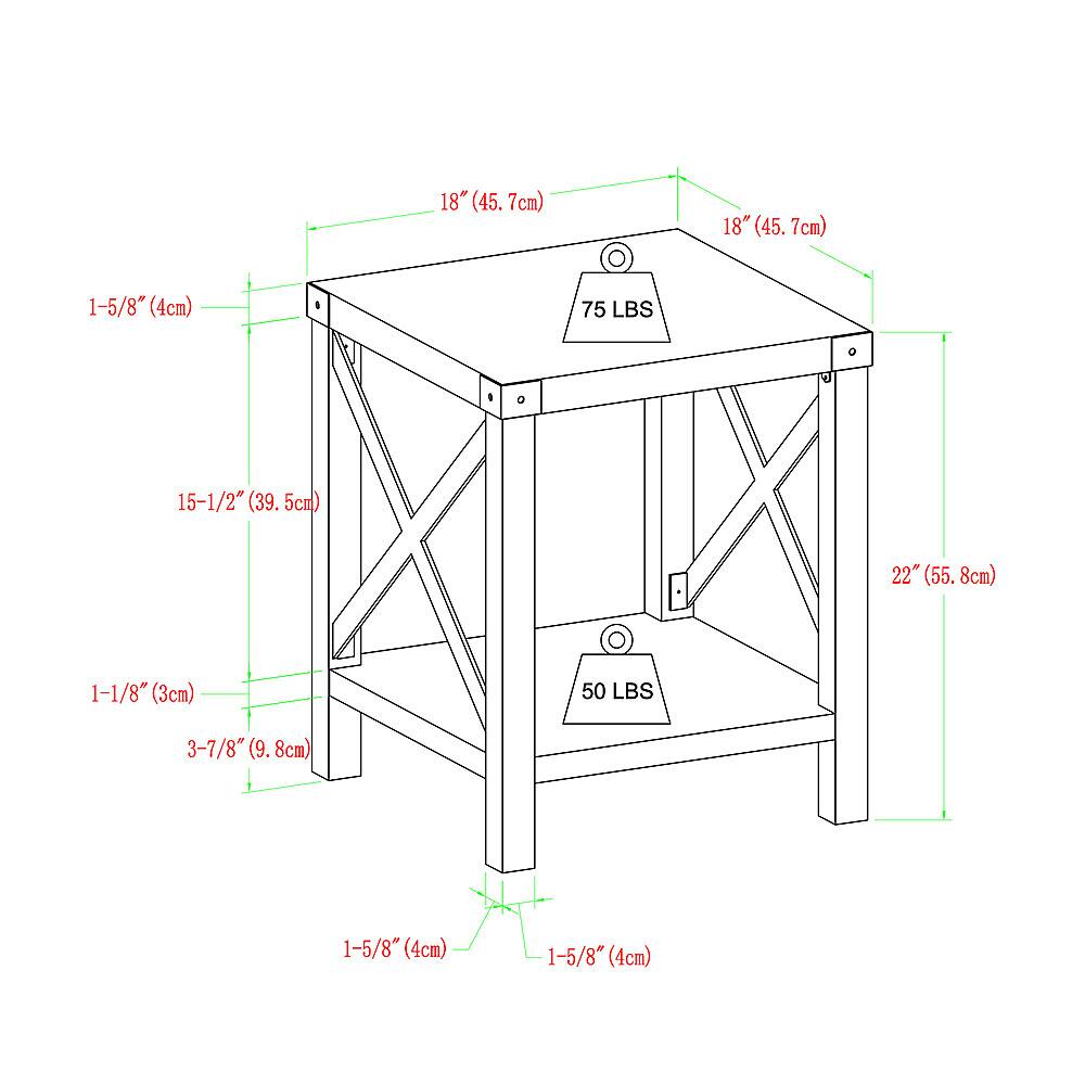 Customer Reviews: Walker Edison Farmhouse Metal-X Side Table set of 2 ...