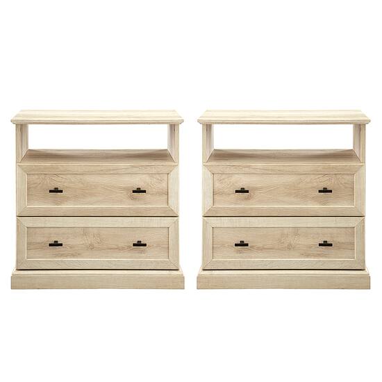 Walker edison white online oak end table