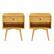 Front. Walker Edison - Mid Century Open Cubby Nightstand set of 2 - Light Oak.