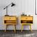 Alt View 12. Walker Edison - Mid Century Open Cubby Nightstand set of 2 - Light Oak.