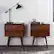 Alt View 11. Walker Edison - Mid Century 2-Drawer Nightstand set of 2 - Walnut.