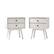 Front. Walker Edison - Mid Century 2-Drawer Nightstand set of 2 - White.