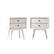 Left. Walker Edison - Mid Century 2-Drawer Nightstand set of 2 - White.