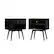 Front. Walker Edison - Mid Century Open Cubby Nightstand set of 2 - Black.