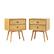 Front. Walker Edison - Mid Century 2-Drawer Nightstand set of 2 - Light Oak.