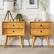 Alt View 11. Walker Edison - Mid Century 2-Drawer Nightstand set of 2 - Light Oak.