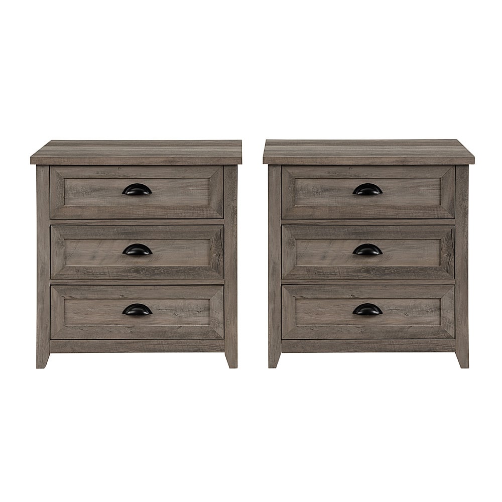 Best Buy: Walker Edison 2-Piece Farmhouse Framed-Drawer Nightstand 