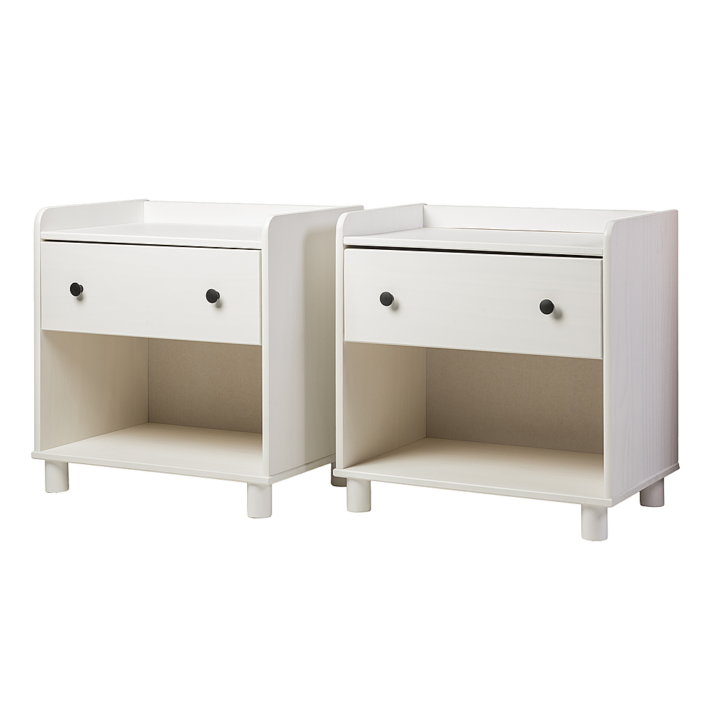 Angle View: Walker Edison - 2-Piece Mid-Century Tray-Top Nightstand Set - White