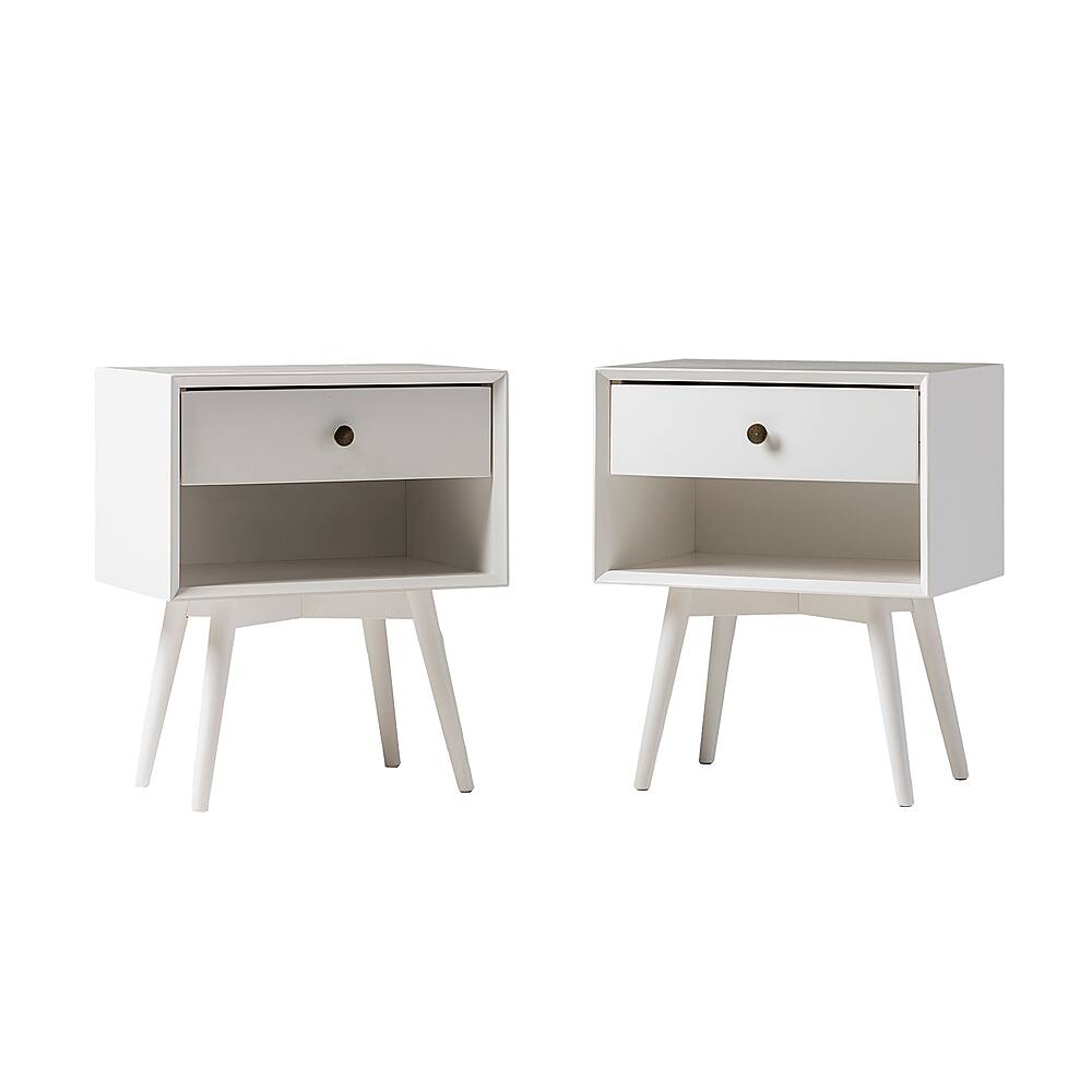 Best Buy: Walker Edison Mid Century Open Cubby Nightstand set of 2 ...