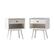 Front. Walker Edison - Mid Century Open Cubby Nightstand set of 2 - White.