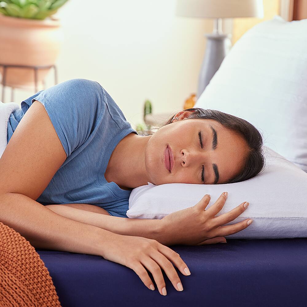 Angle View: Sleep Innovations Classic Memory Foam Pillow, Standard Size, Breathable Knit Cover, 5-Year Warranty