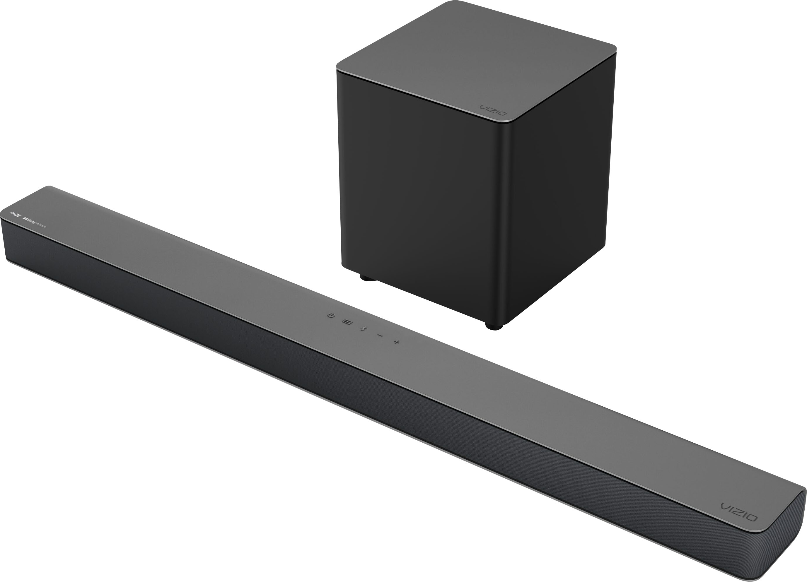 Angle View: VIZIO - 2.1 M-Series Premium Sound Bar with Wireless Subwoofer, Dolby Atmos and DTS:X - Black