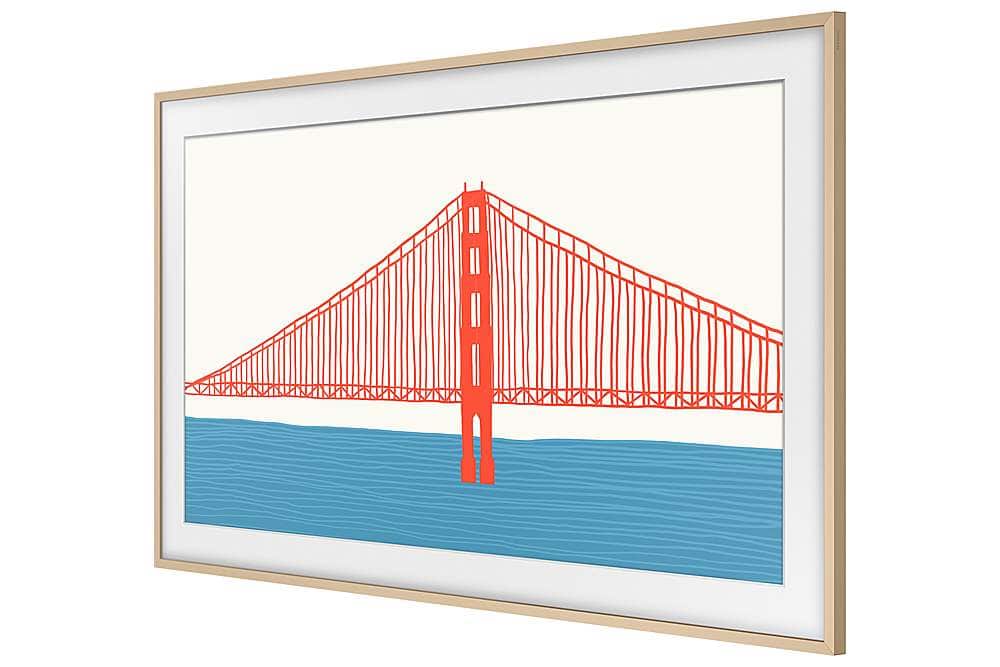 Front. Samsung - 75” The Frame Customizable Bezel - Modern Beige.