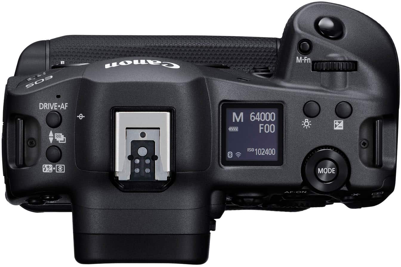 Top. Canon - EOS R3 Mirrorless Camera (Body Only) - Black.