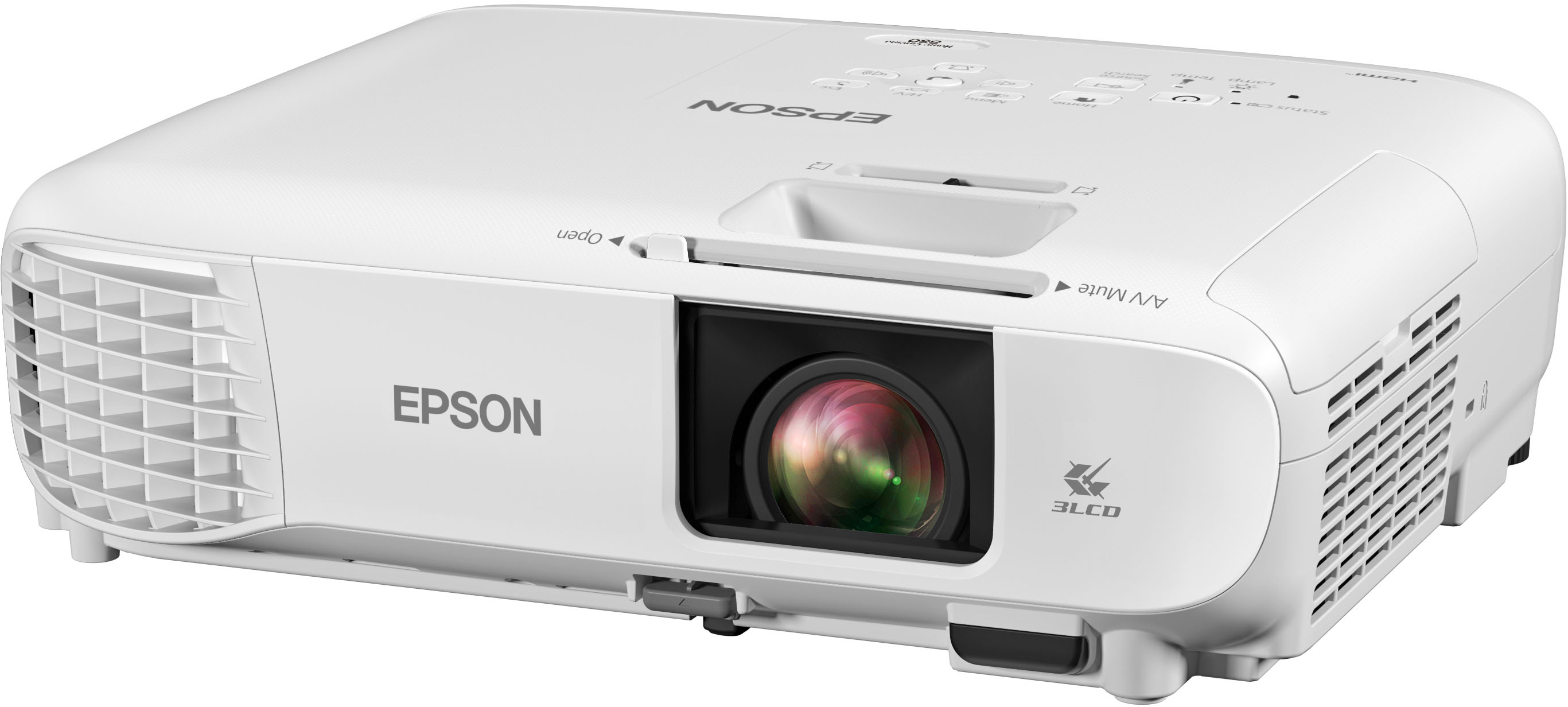 Left View: Epson - Home Cinema 880 1080p 3LCD Projector - Certified Refurbished - White