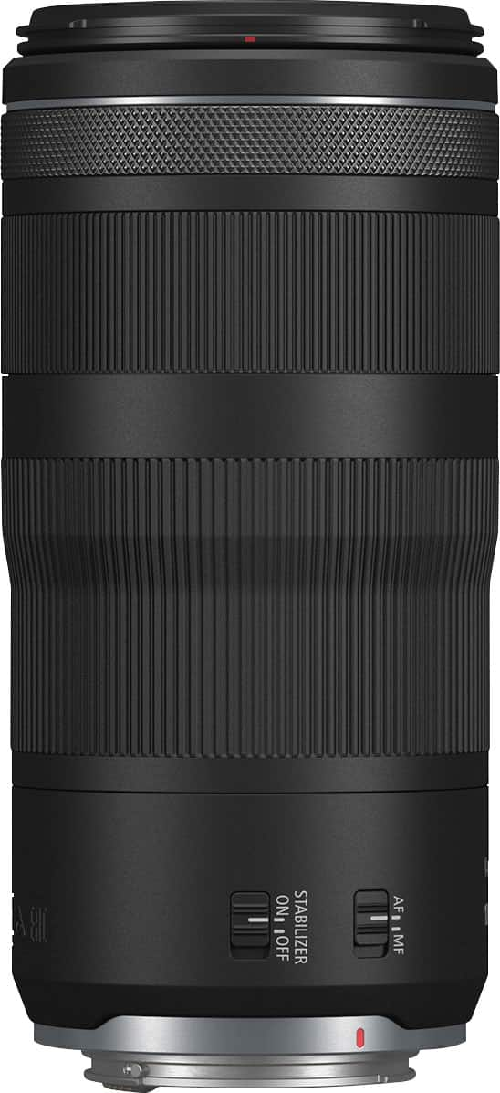 Left View: Canon - RF100-400mm F5.6-I IS USM Telephoto Zoom Lens for EOS R-Series Cameras - Black