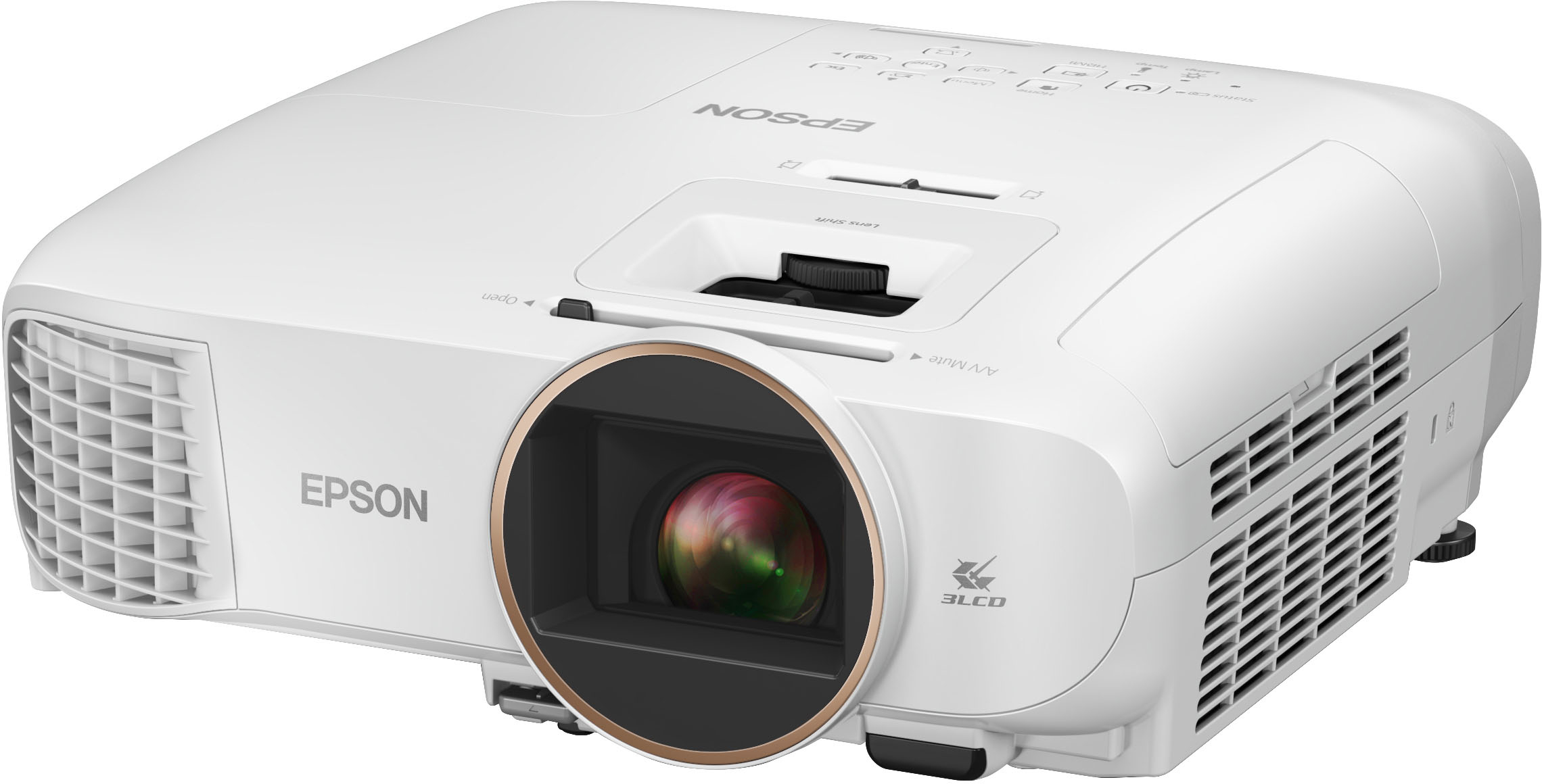 Left View: Epson - Home Cinema 2250 1080p 3LCD Projector with Android TV - Certified Refurbished - White