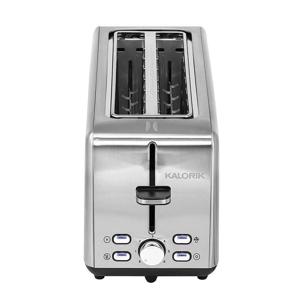 Angle View: Kalorik - 4-Slice Wide Slot Toaster - Stainless Steel