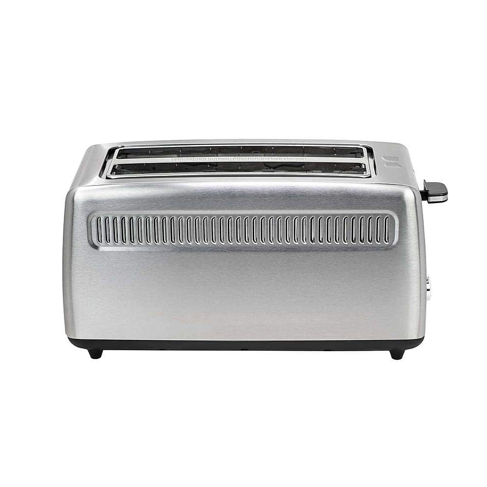 Front. Kalorik - 4-Slice Wide Slot Toaster - Stainless Steel.