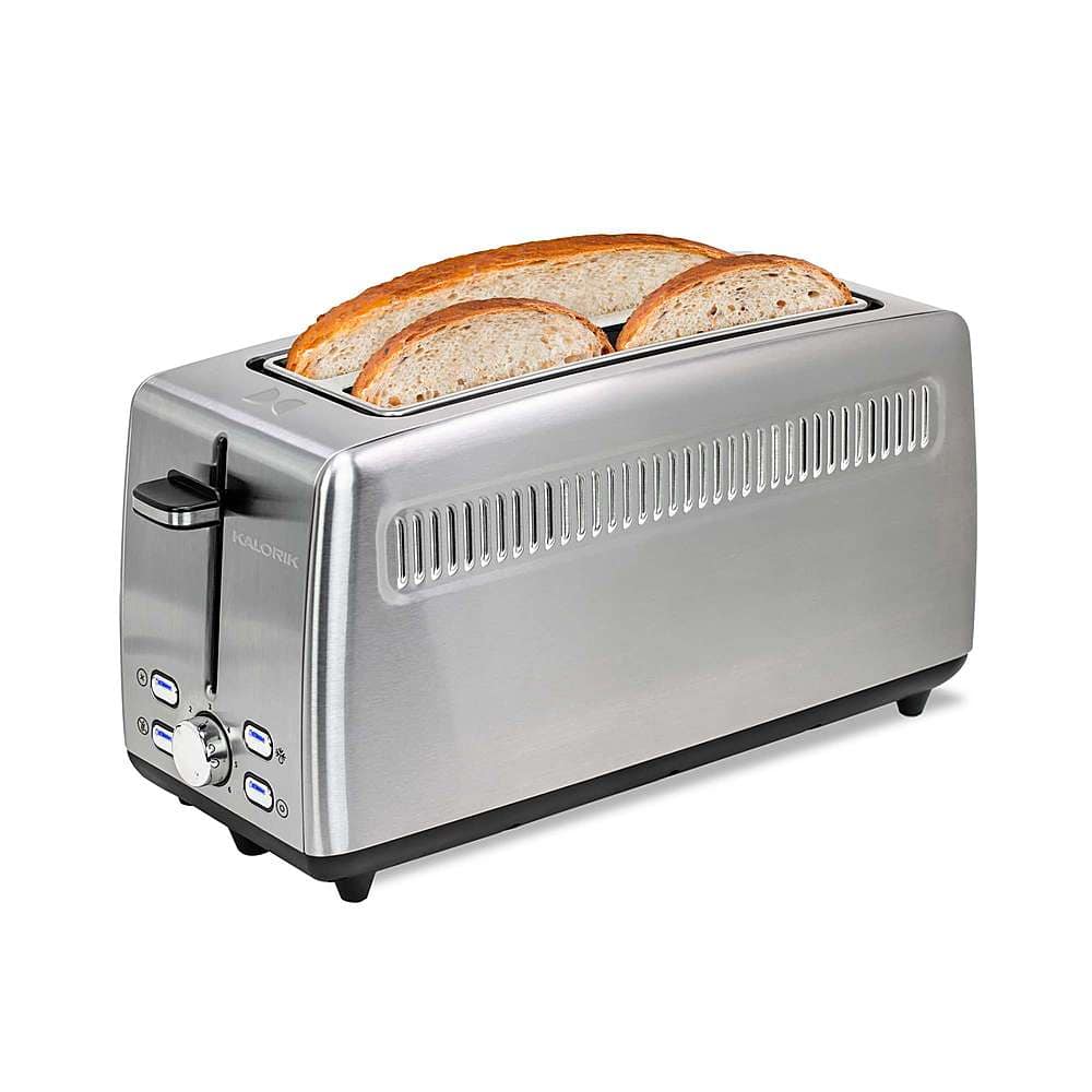 Alt View 12. Kalorik - 4-Slice Wide Slot Toaster - Stainless Steel.