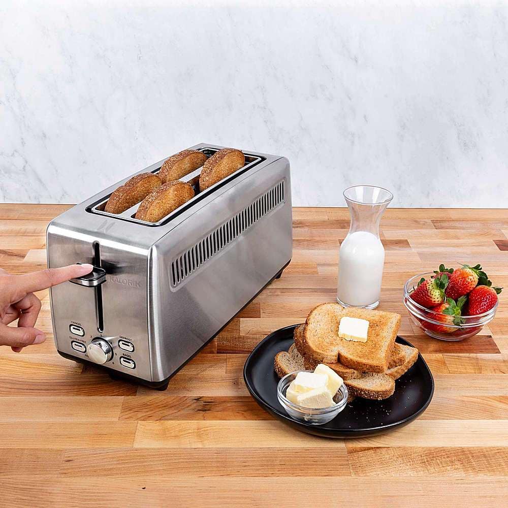 Alt View 13. Kalorik - 4-Slice Wide Slot Toaster - Stainless Steel.