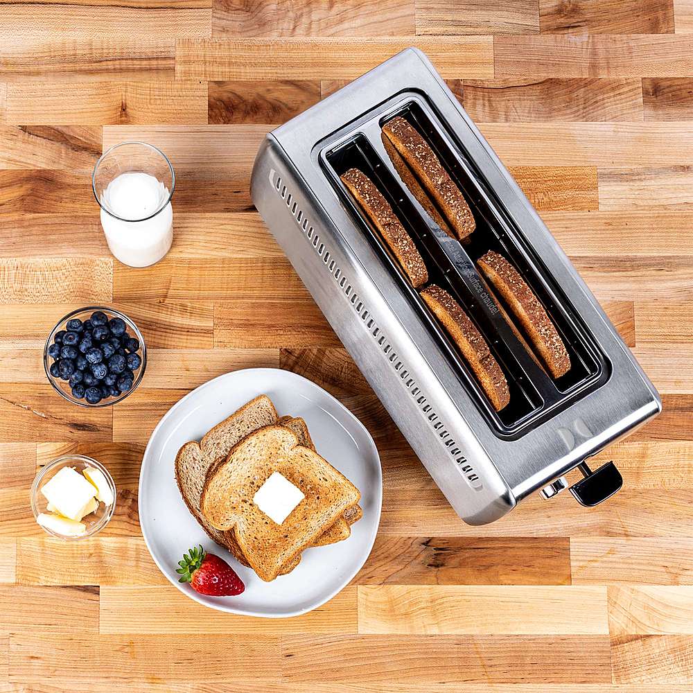 Alt View 14. Kalorik - 4-Slice Wide Slot Toaster - Stainless Steel.