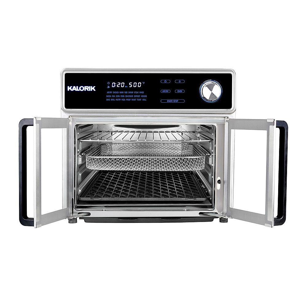 Left View: Kalorik - MAXX 26 qt Digital Air Fryer Oven and Grill - Stainless Steel