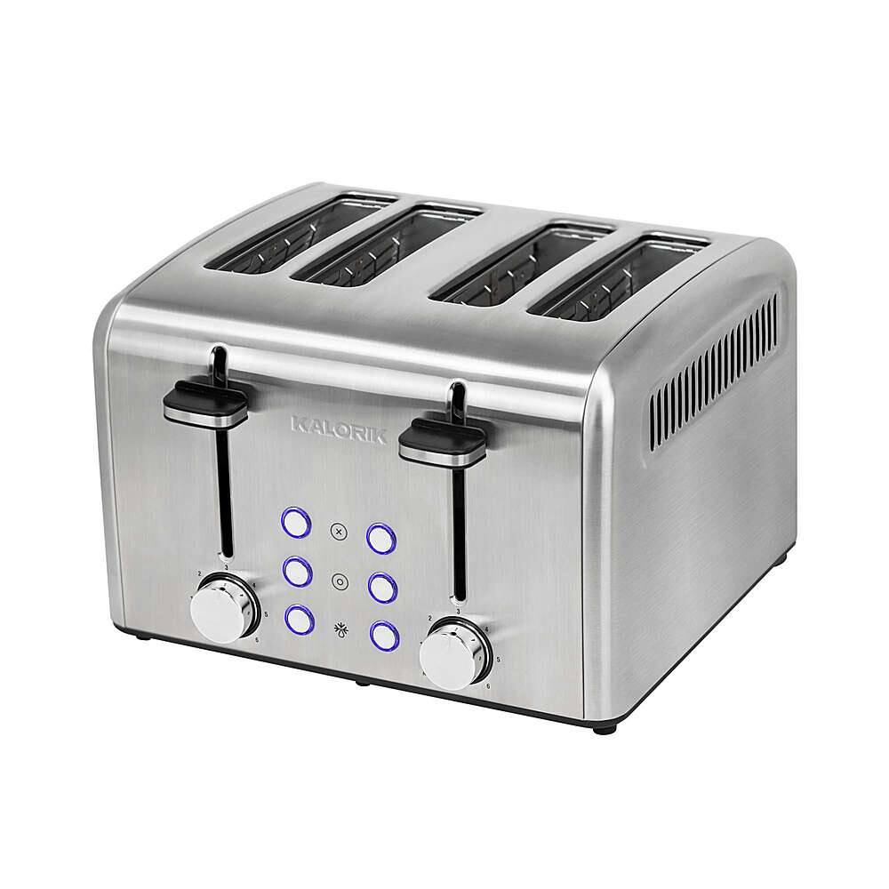 Angle View: Kalorik - 4-Slice Toaster - Stainless Steel