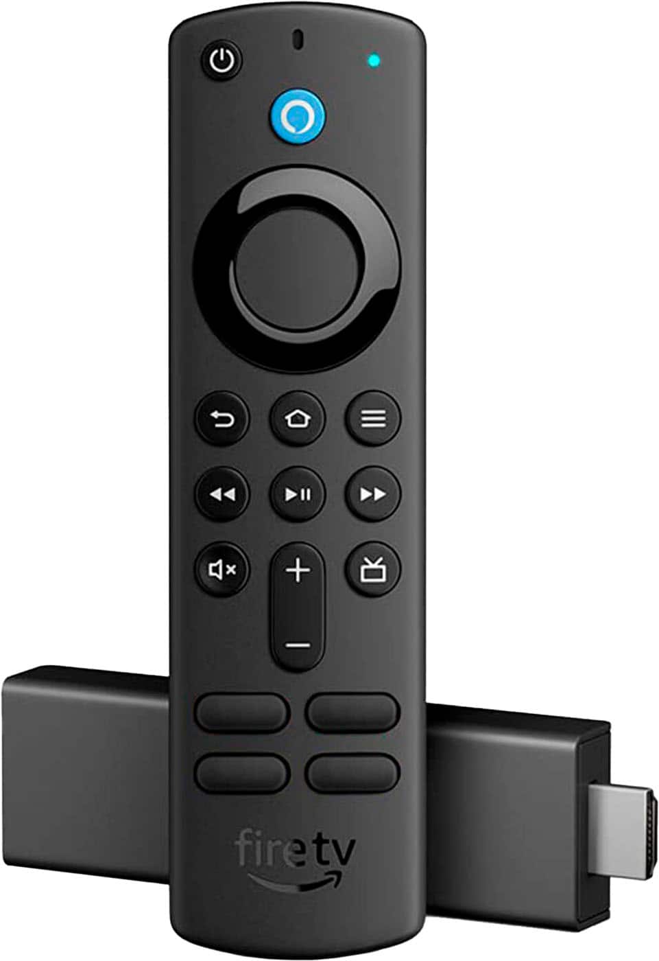 Front. Amazon - Fire TV Stick 4K with Alexa Voice Remote, Dolby Vision, HD Streaming Media Player (includes TV controls) - Black.